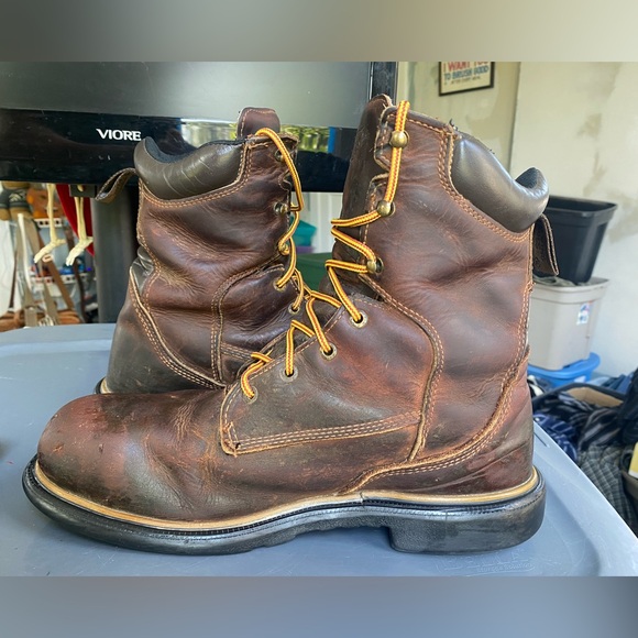 Red Wing Boots Mens Dynaforce Brown Leather Boots Safety Toe 4200 Size 11.5 B - Picture 4 of 11